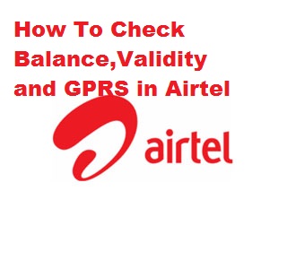 airtel Balnce validity and gprs