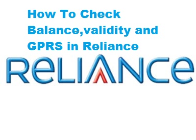 reliance balance validity gprs ussd code